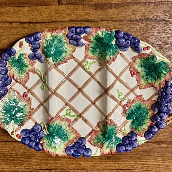Fitz and Floyd Other - Fitz & Floyd • 1993 • Grape • Thanksgiving Banquet  • Ceramic • 3-Section  Plate